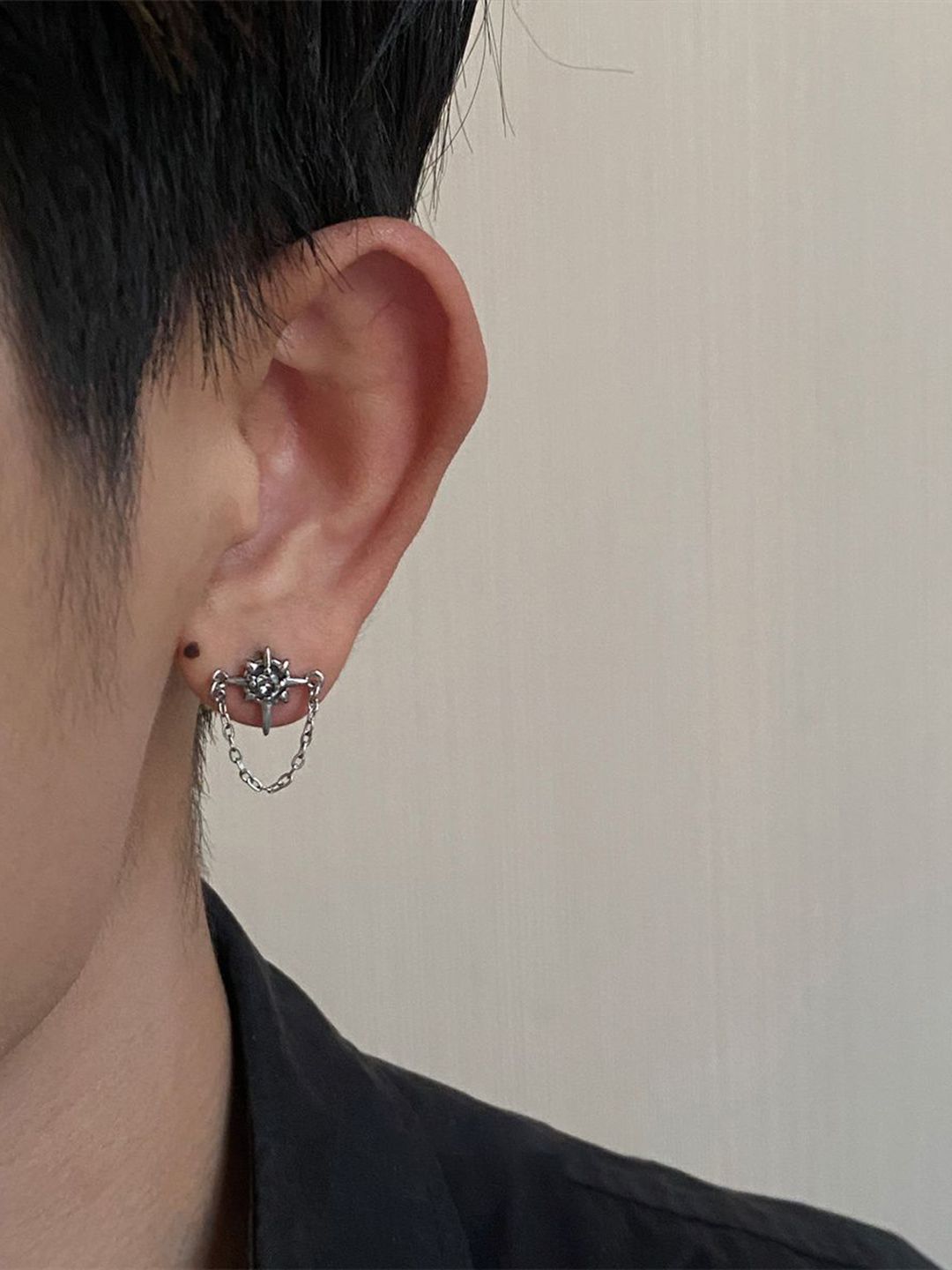 Stainless Steel Silver Plated Studded Contemporary Studs