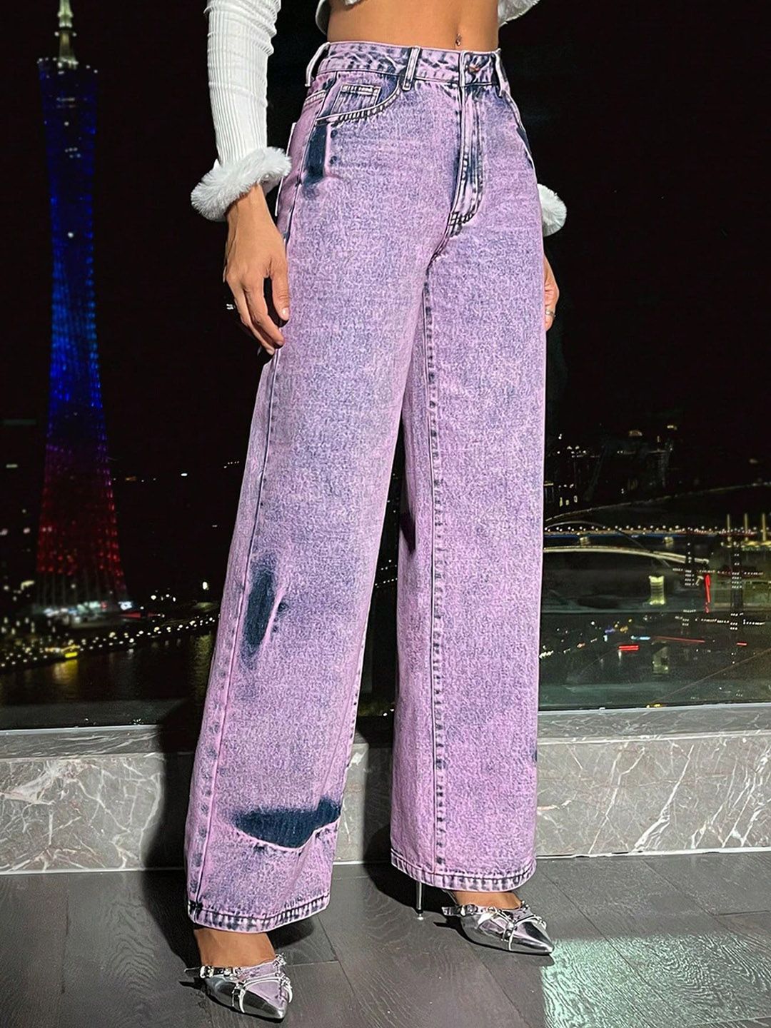Women Straight Fit Highly Distressed Jeans