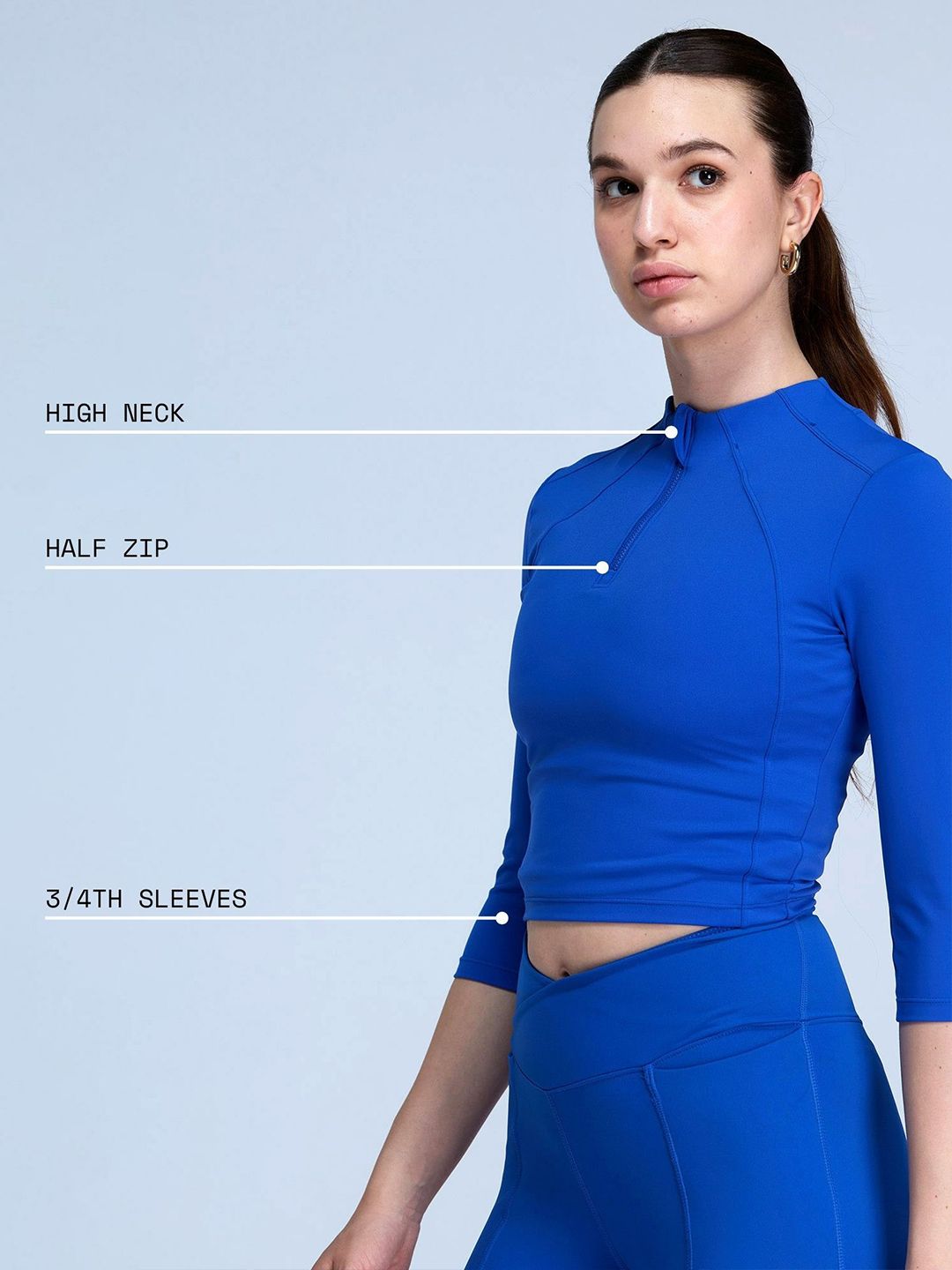 Women Cobalt Silhouette Zip Top