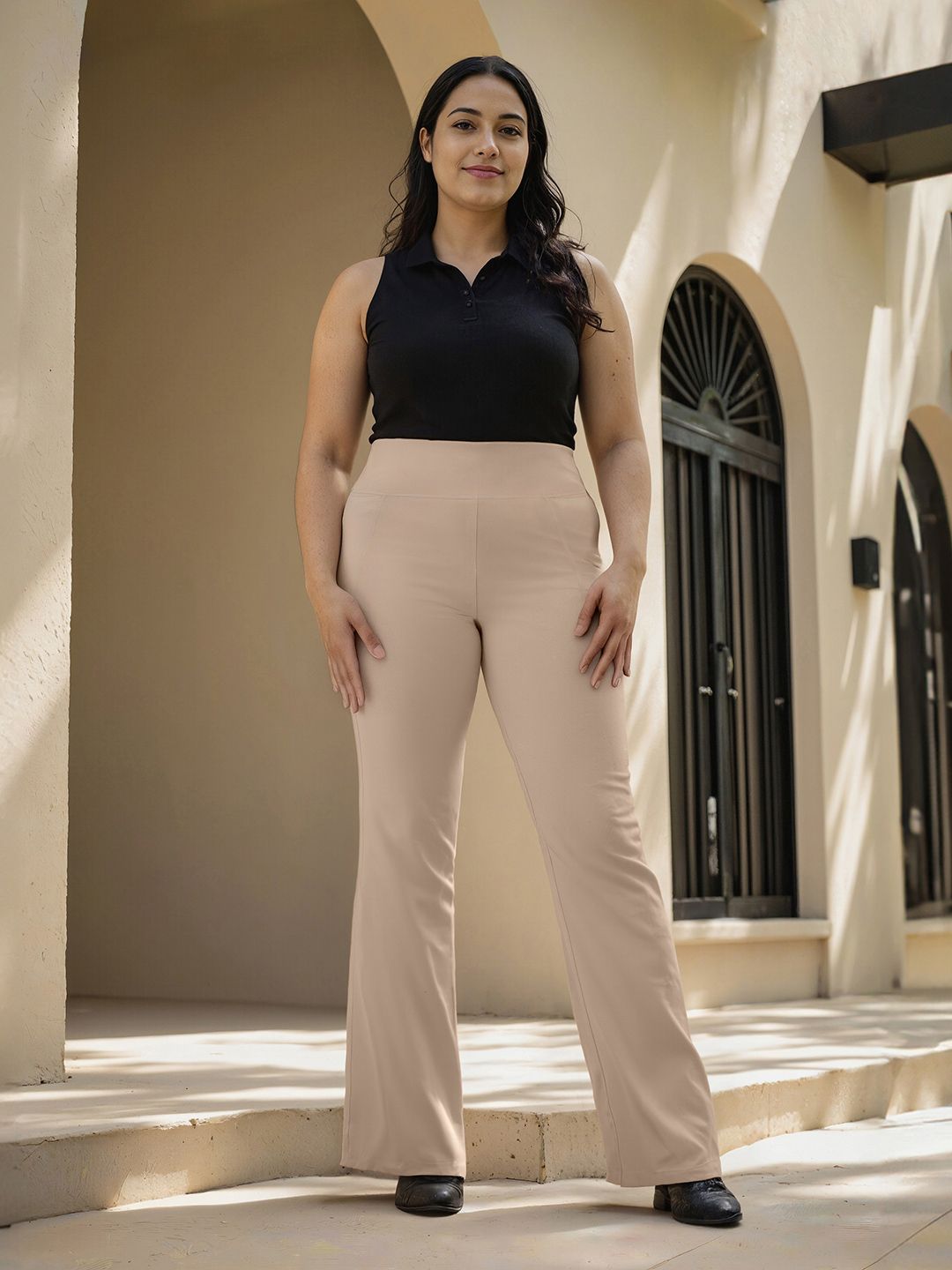 Womens AM PM Cotton Flare Pants -Tall