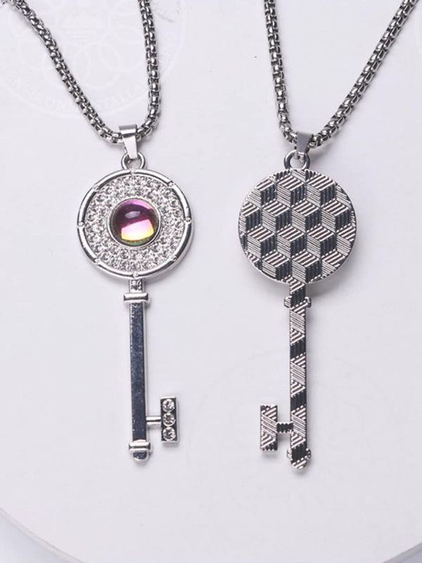 SALTY Stainless Steel Stone Studded Circular Pendant With Chain