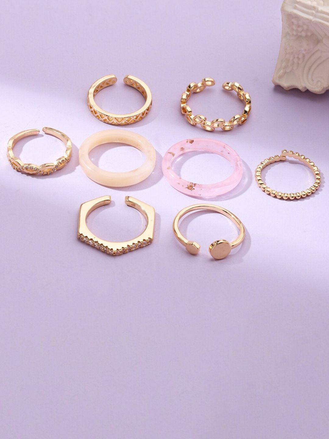 SALTY Set of 8 Urban Chic Rings