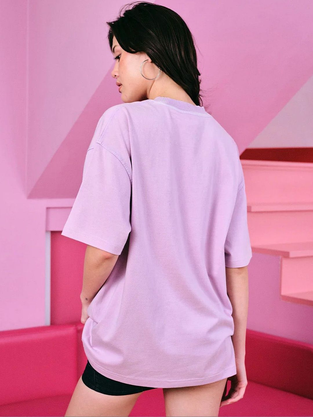 Women Printed Raw Edge T-shirt