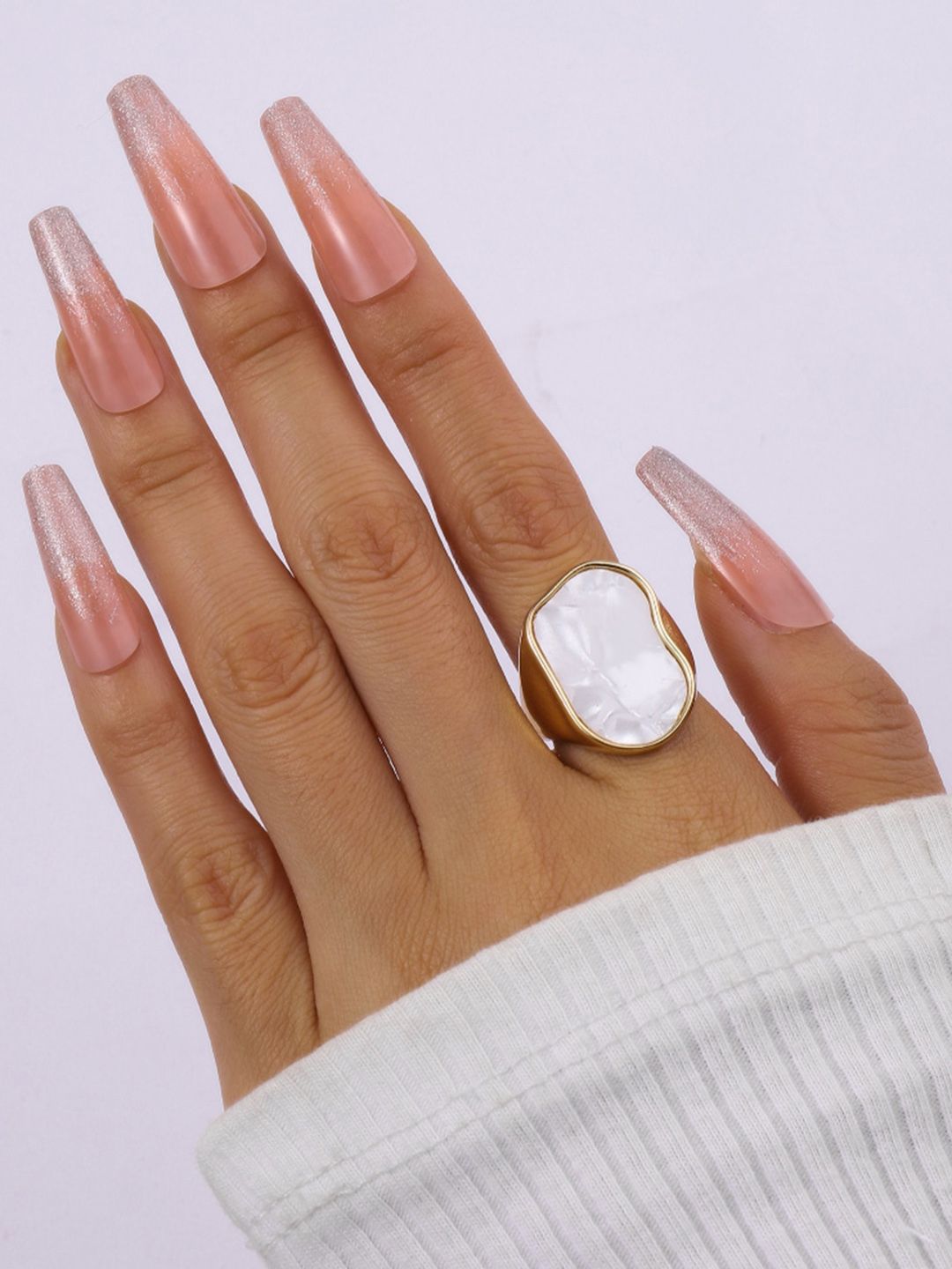 SALTY Women Mother Of Pearl Enamel Ring