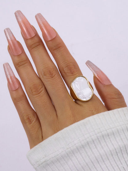 SALTY Women Mother Of Pearl Enamel Ring
