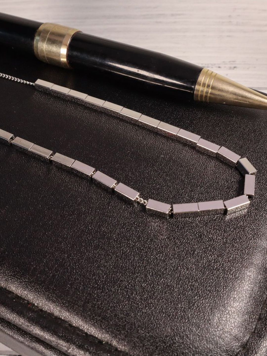SALTY Men Stainless Steel Silver-Toned Chain