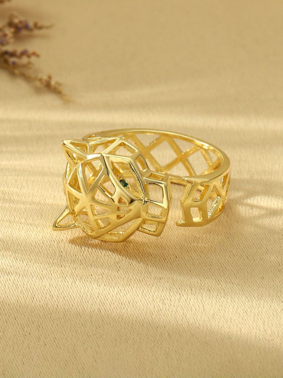 SALTY Stone-Studded Adjustable Finger Ring