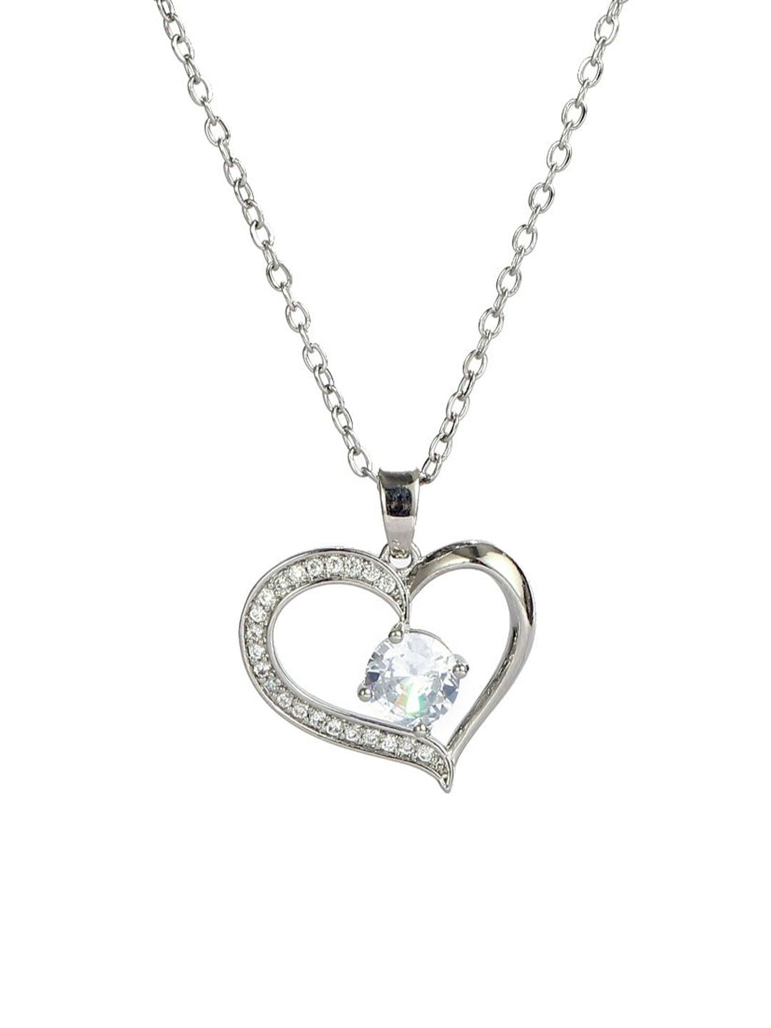 SALTY Sophisticated Stone Heart Neck Chain For Women & Girls