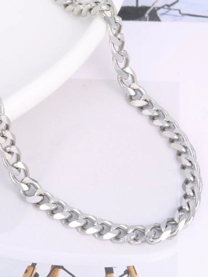 SALTY Men Silver-Toned Minimal Chain