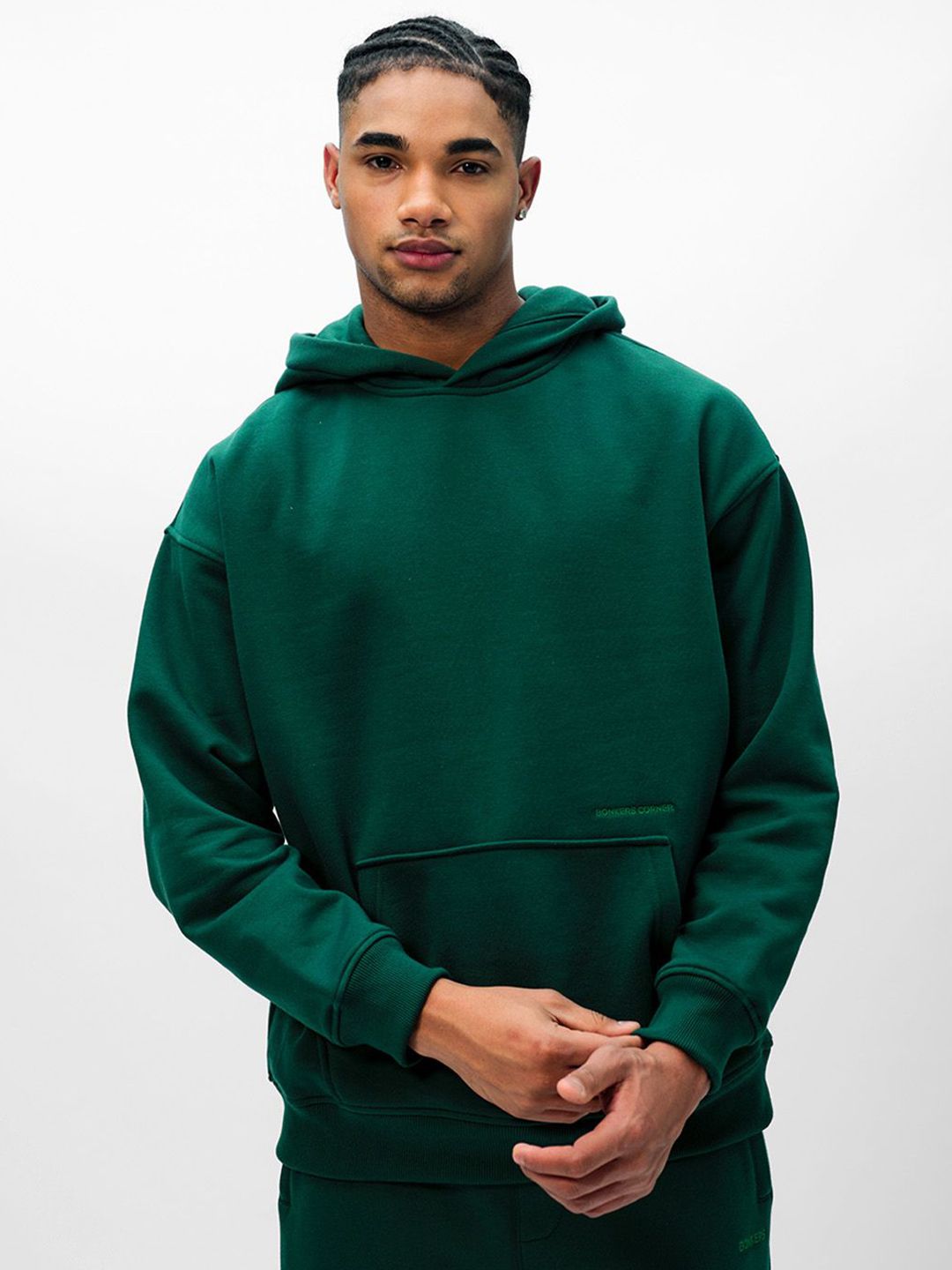 Men Bottle Green Wear A Hug Oversized Hoodie