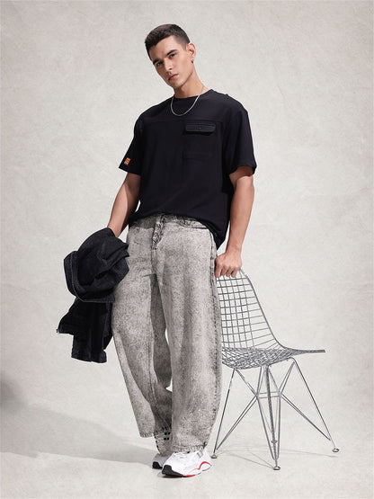 Men Pure Cotton Balloon Fit Heavy Fade Jeans
