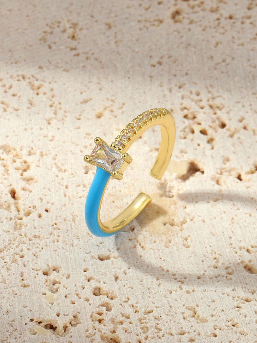 SALTY Stone-Studded Adjustable Finger Ring