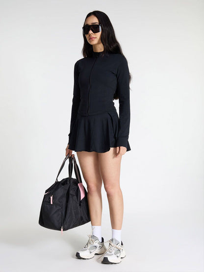 Women Black Cotton Recovery Jacket