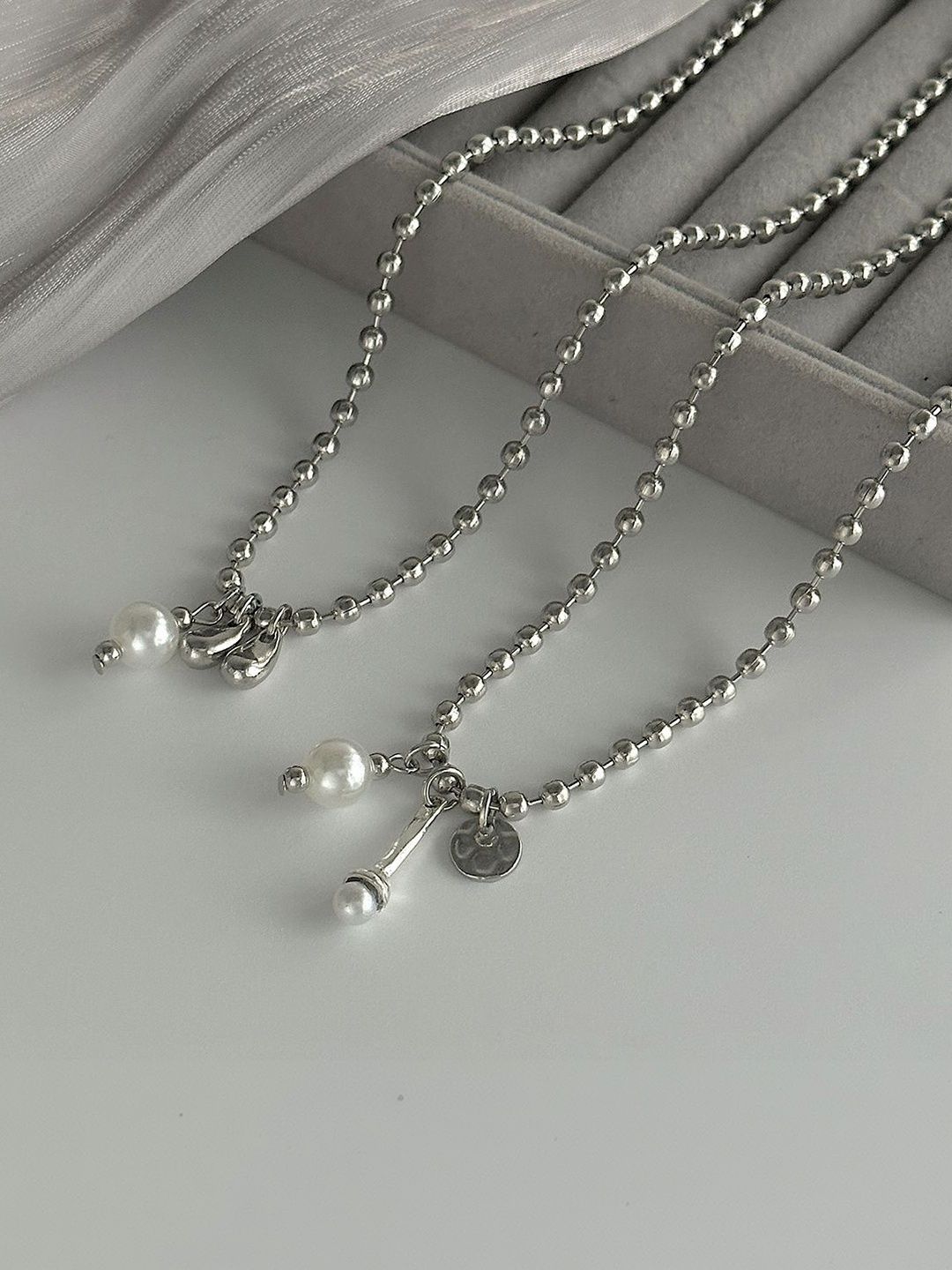 Silver-Plated Enamelled Necklace