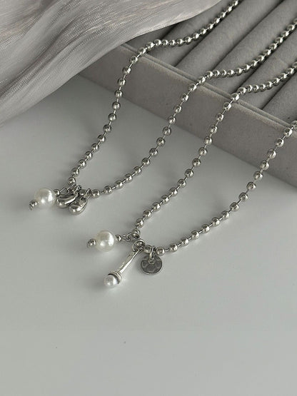 Silver-Plated Enamelled Necklace