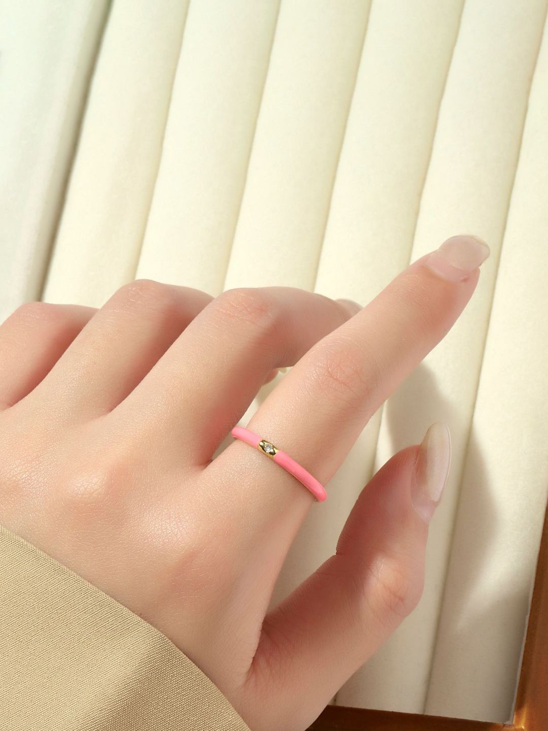 SALTY Amber You Stone-Studded Details Adjustable Finger Ring