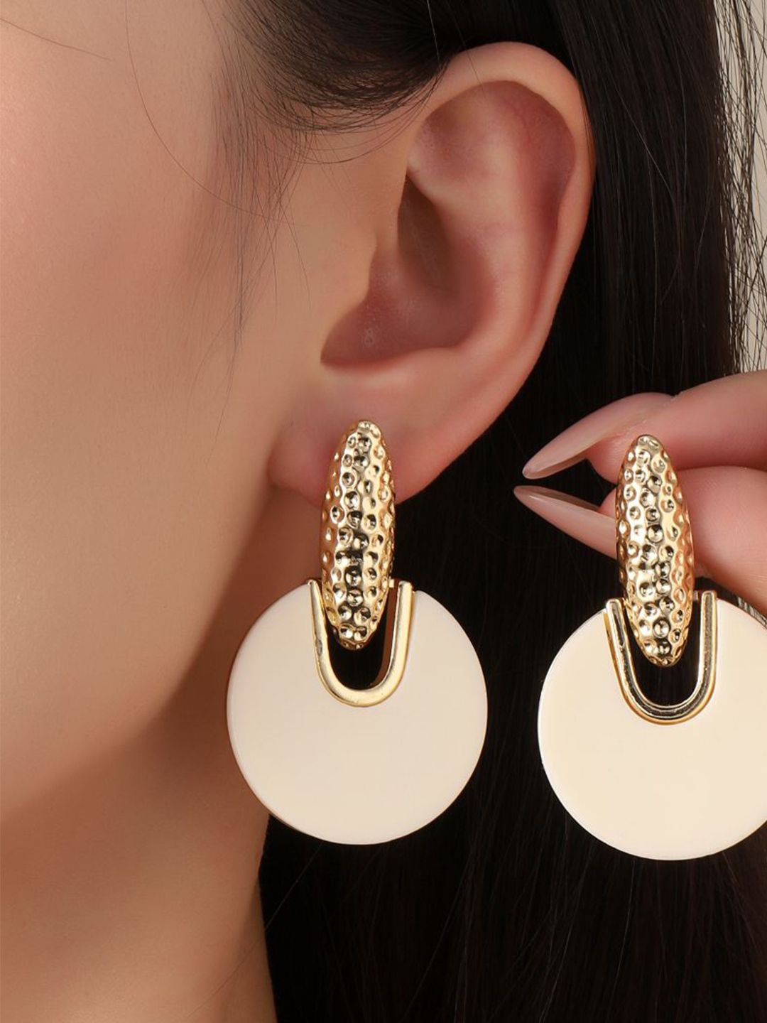 SALTY Set Of 2 - Nirvana White And Gold Drop Earring