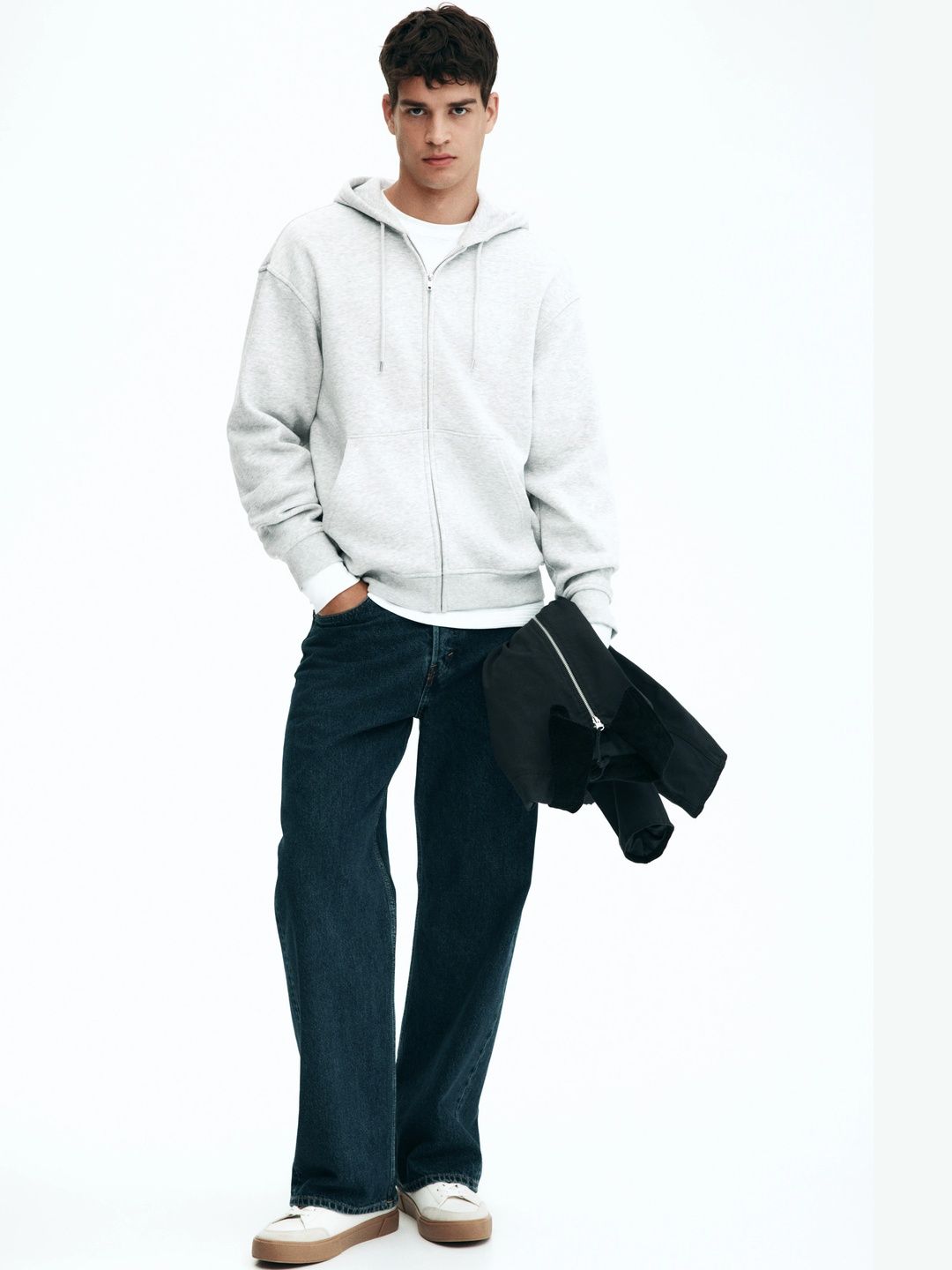 Loose Fit Zip-Through Hoodie