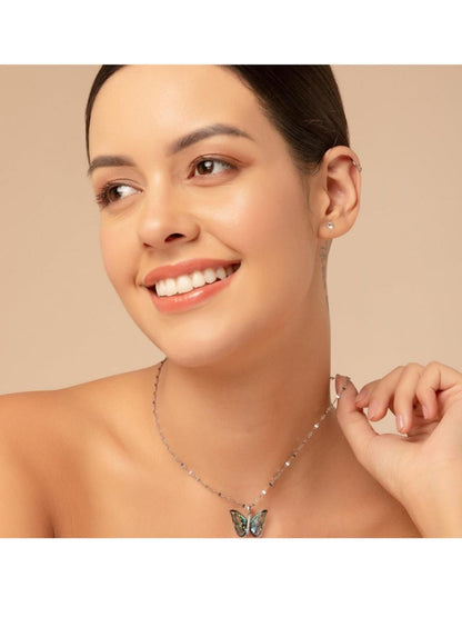 SALTY Set Of 2 Butterfly Necklace & Glimmer Tennis Bracelet