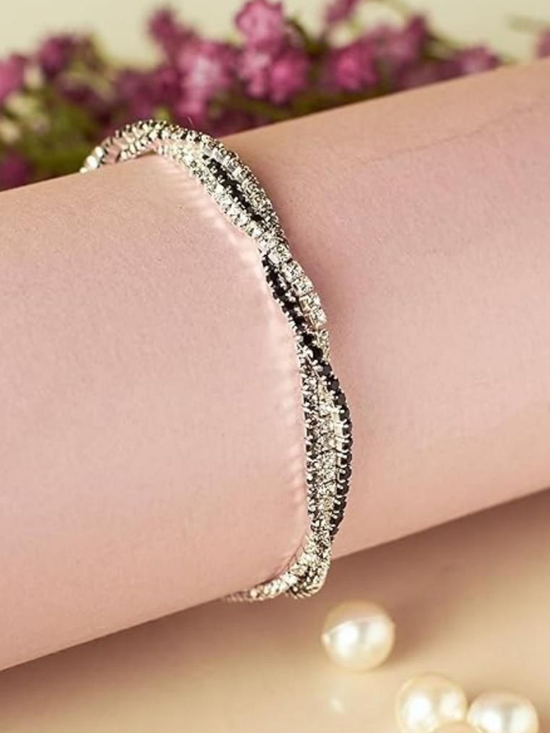 SALTY Women Artificial Stones Studded Wraparound Bracelet