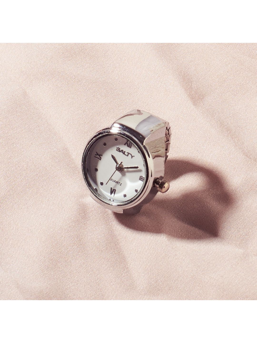 SALTY Clockout Watch Ring - Silver and Love Lock Charm Necklace Jewellery Set