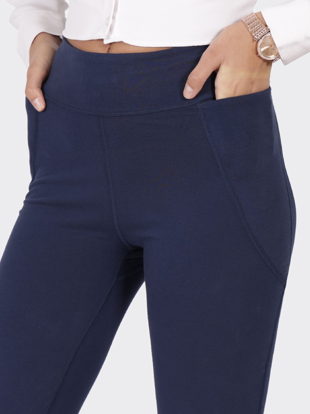Women Plus Size High Waist Groove In Cotton Flare Track Pants