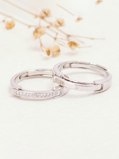 SALTY Set Of 2 Taken Coded Couple Stylish Adjustable Finger Ring