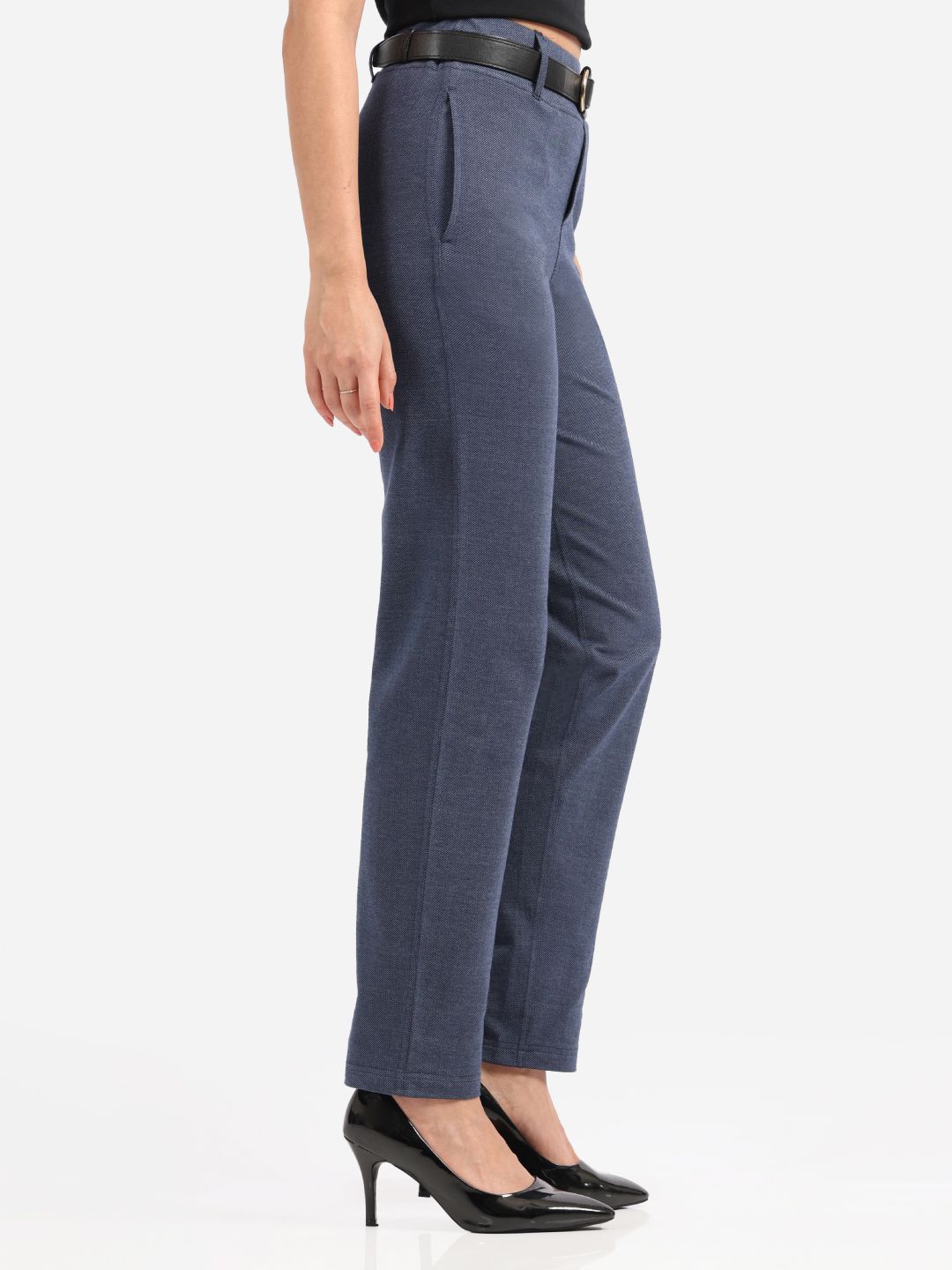 Women Straight Fit High-Rise Trousers