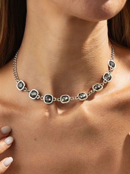 Silver-Plated Enamelled Necklace