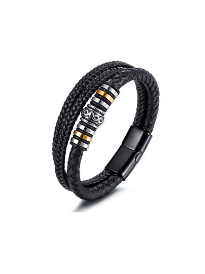 SALTY Men Leather Multistrand Bracelet
