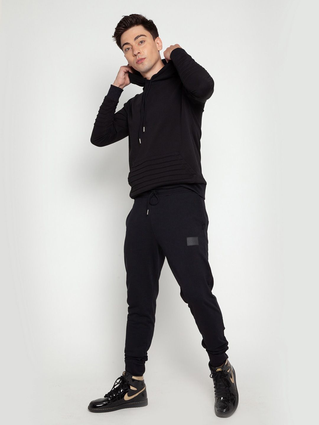 Black Pinstripe Hoodie