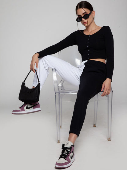 Black And White Split Jogger
