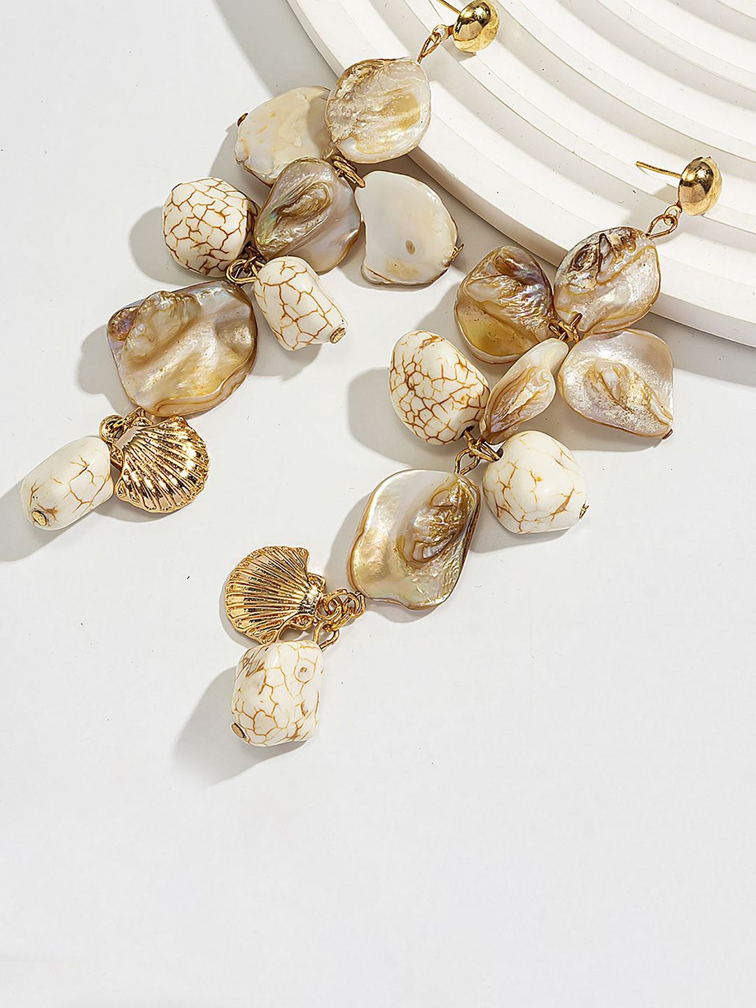 Leaf Shaped Drop Earrings