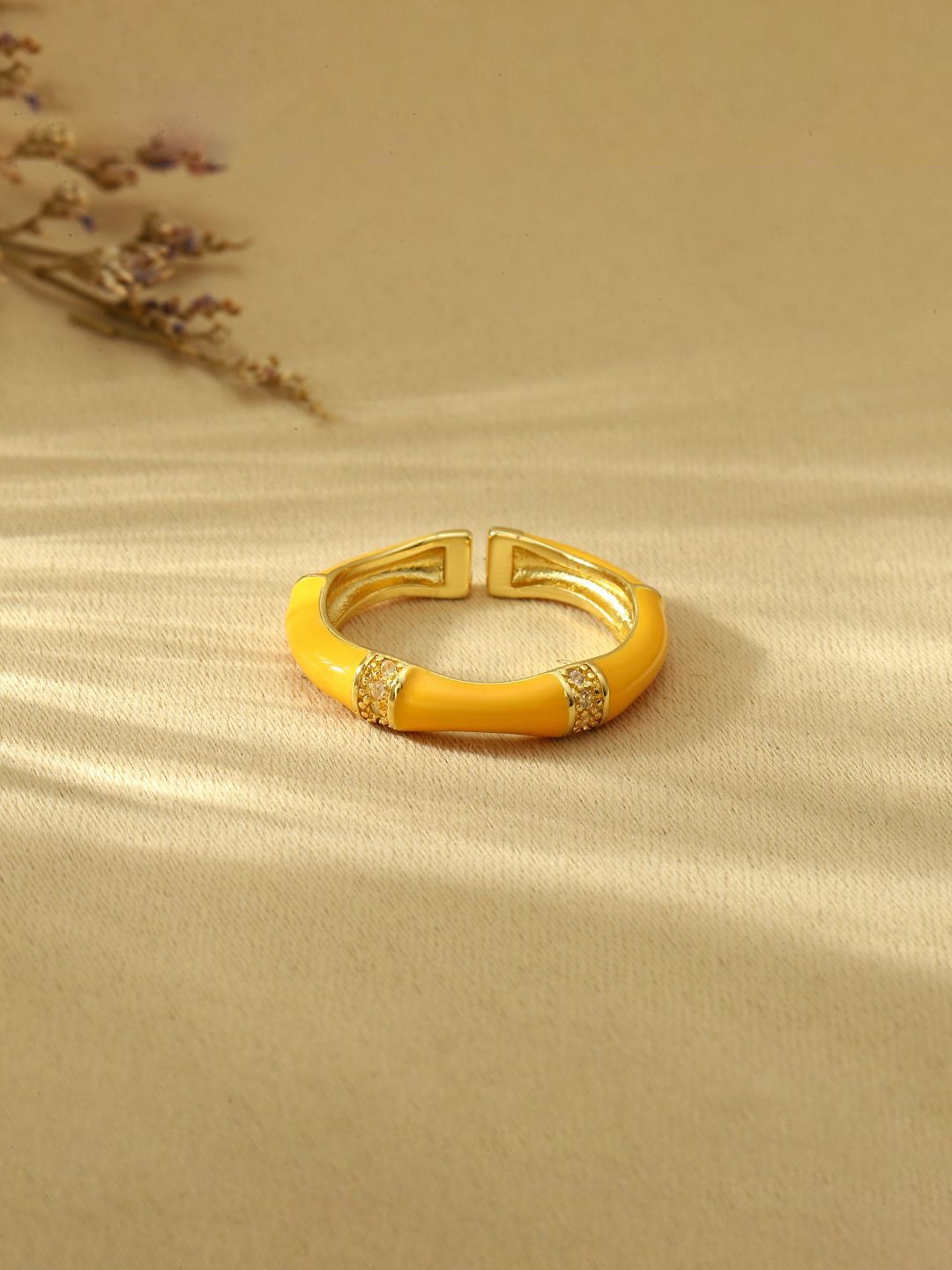 SALTY Stone-Studded Adjustable Finger Ring