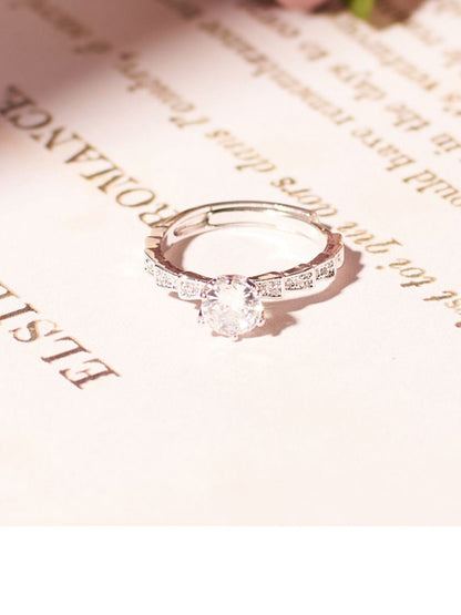 SALTY Silver Diamond Stone Studded Ring For Women & Girls