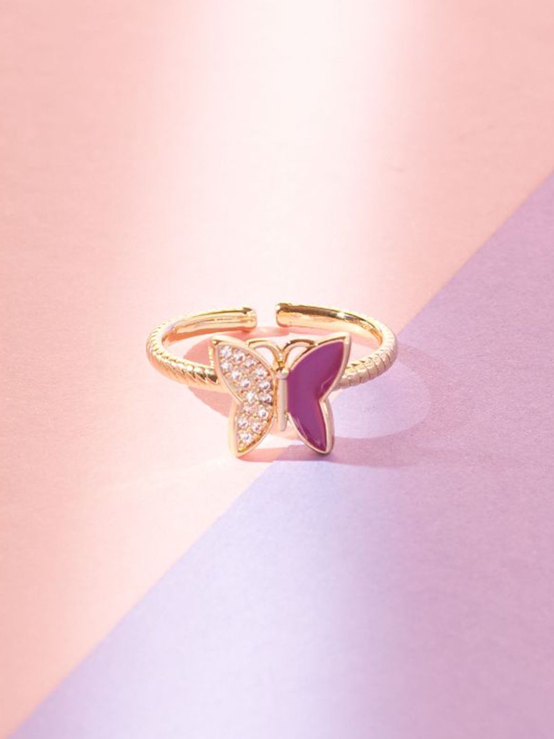 SALTY Lilac Fantasy Butterfly Stylish Adjustable Finger Ring