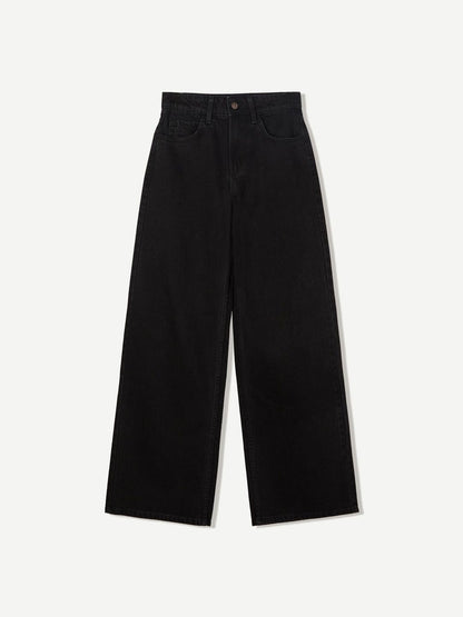 Women Urban Wide Leg Mid-Rise Stretchable Jeans