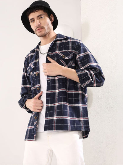 Men Tartan Checks Checked Casual Shirt