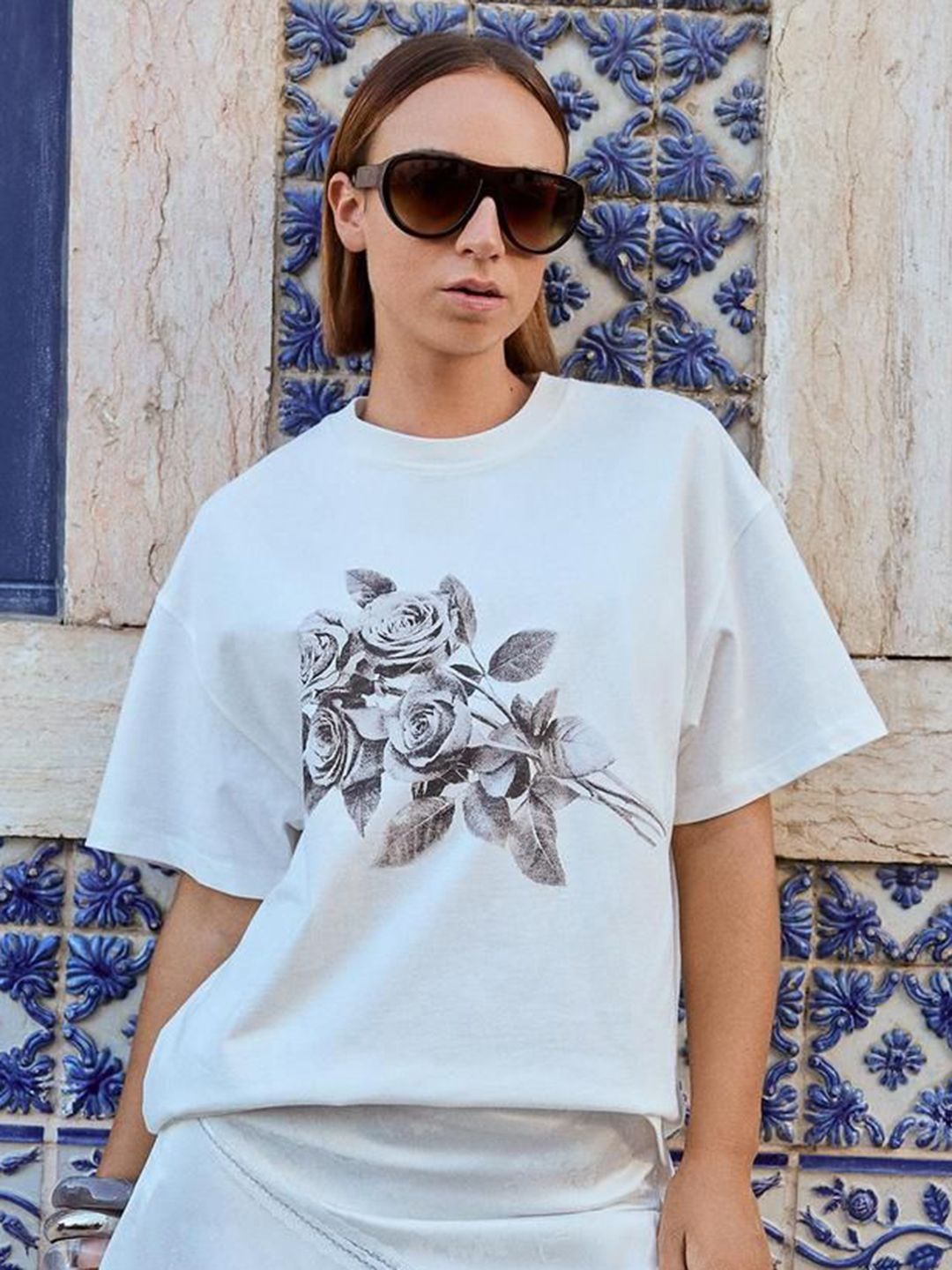 Printed short sleeve oversize T-shirt
