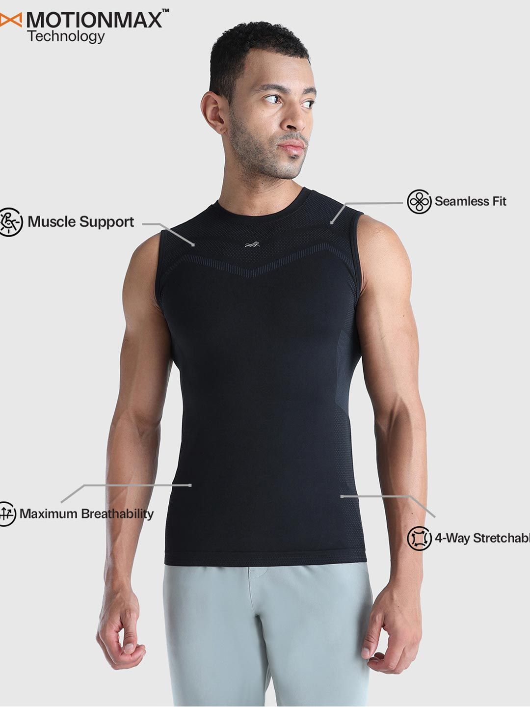 Men Moisture Wicking Solid Round Neck Compression T-shirt