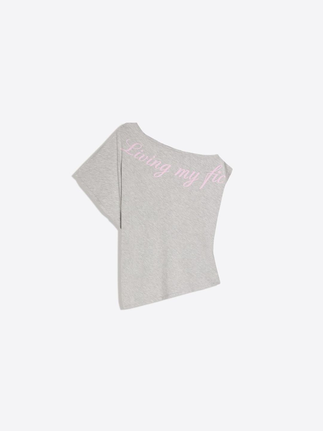 Asymmetric print short sleeve T-shirt