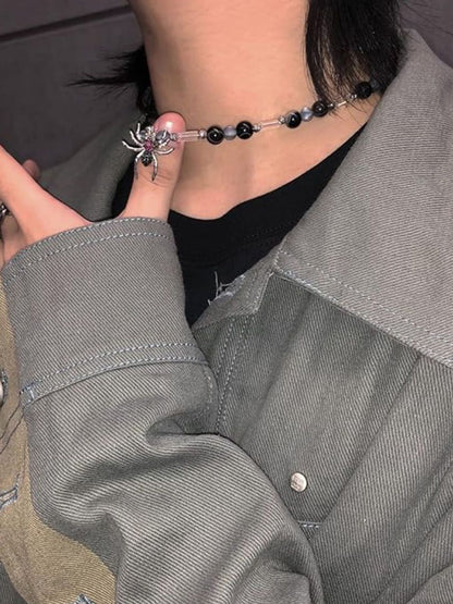 SALTY Cursed Spider Beaded Necklace