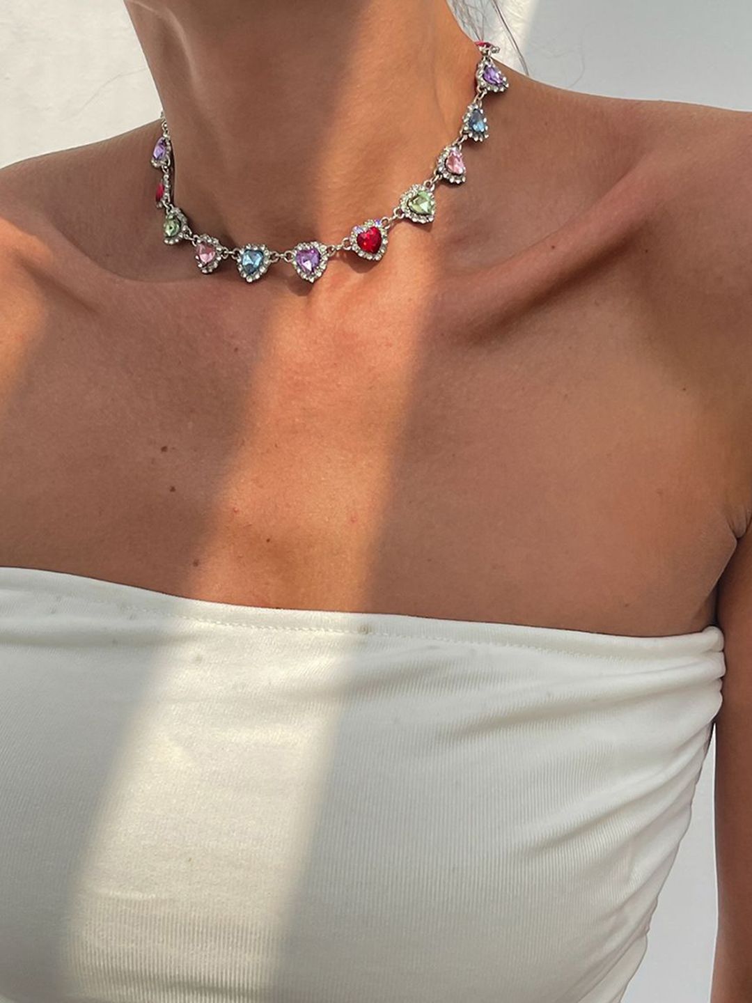 Silver-Plated Enamelled Necklace