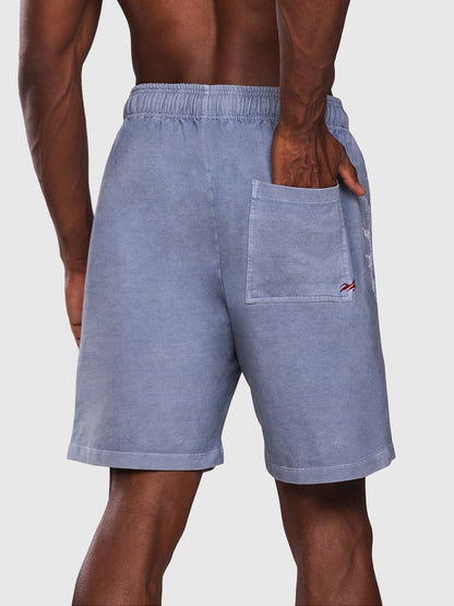 Men Floral Acid Wash Denim Sports Shorts