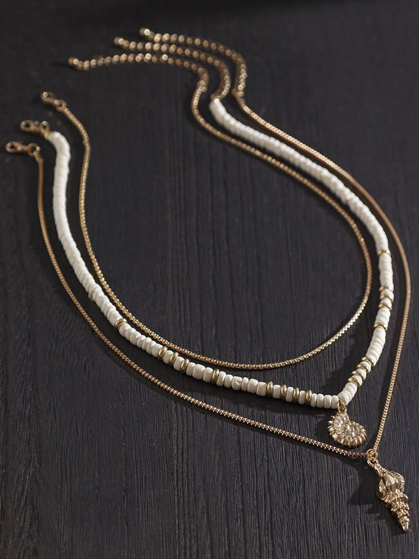 Gold-Plated Artificial Baeded MInimal Necklace