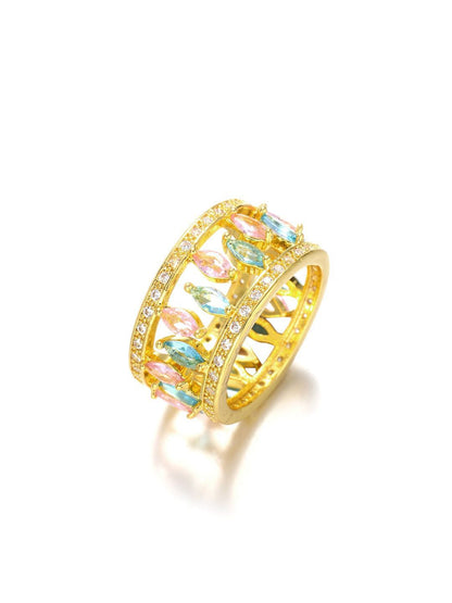 SALTY Pack of 2 Women 2 in 1 Baguette diamond Ring