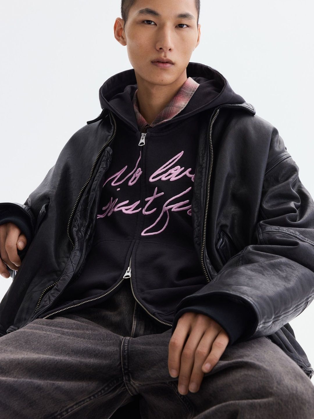 Oversized Fit Zip-Through Hoodie