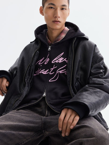 Oversized Fit Zip-Through Hoodie