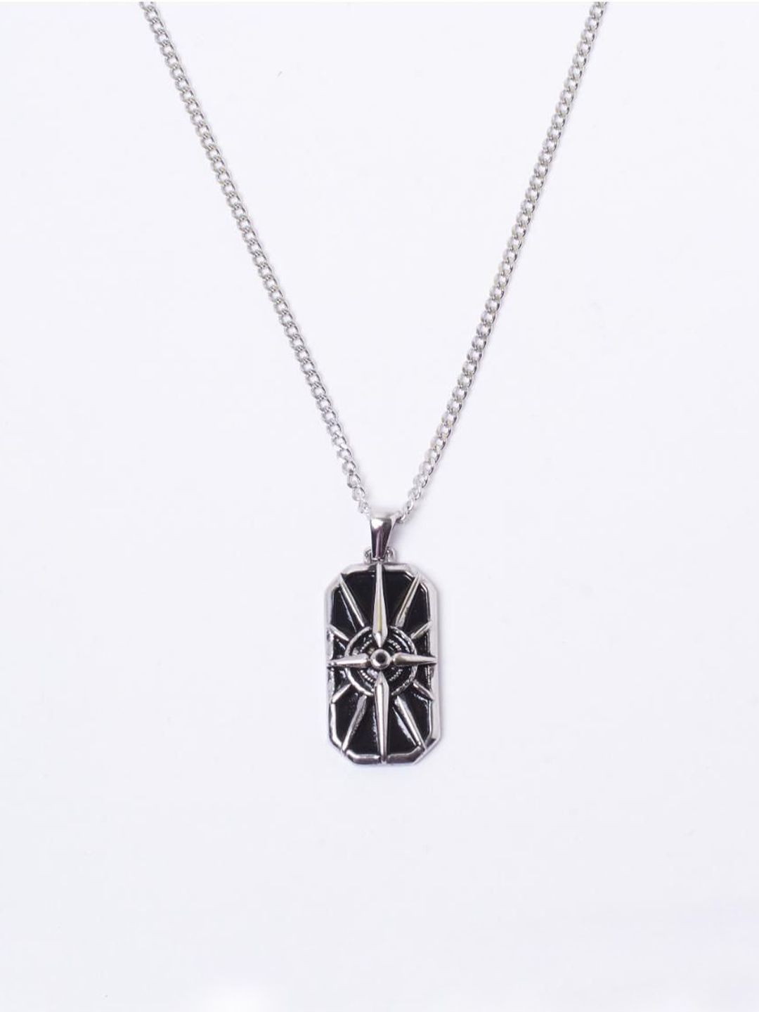 SALTY Unisex Stainless Steel Vintage Travel Pendant with Chain