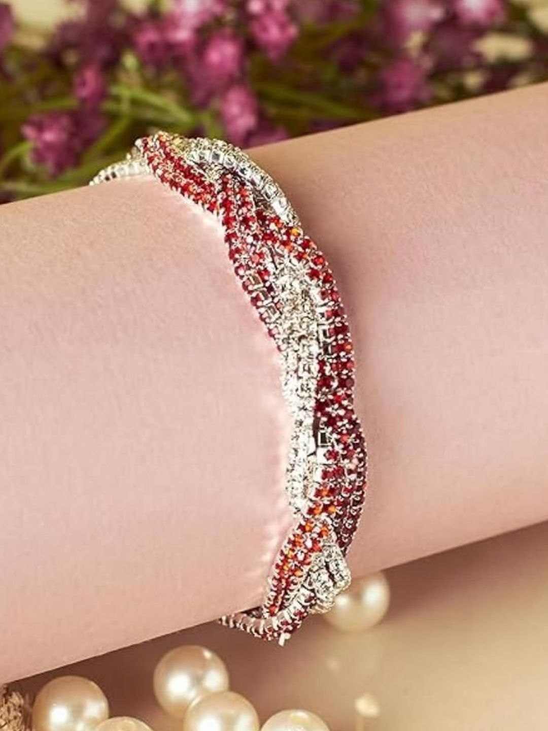 SALTY Artificial Stones Studded Elasticated Bracelet